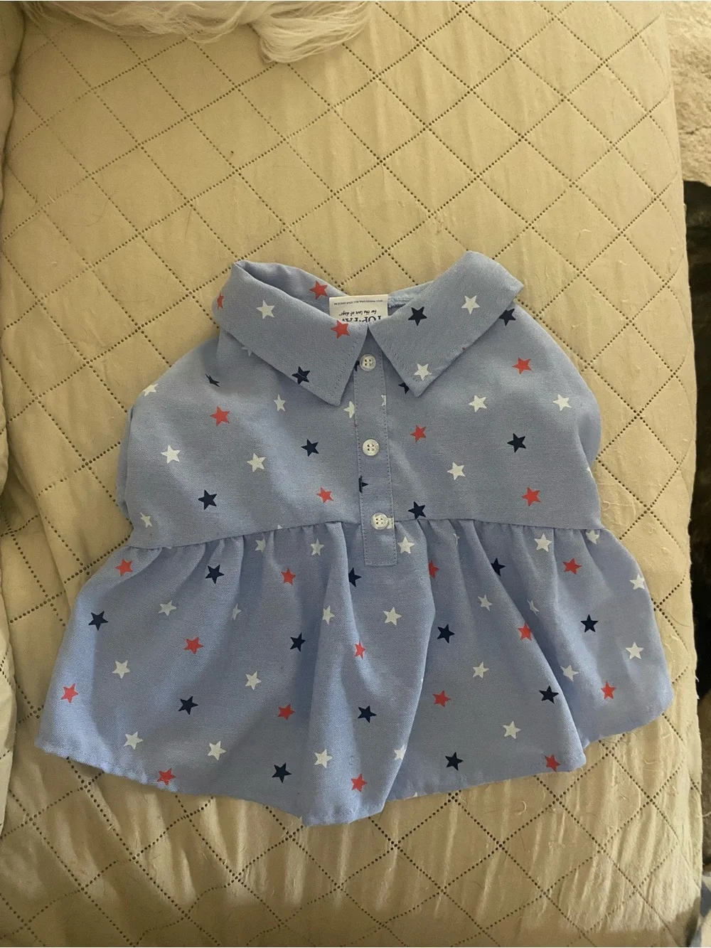 Top Paw Blue Star-Print Collared Dog Dress
